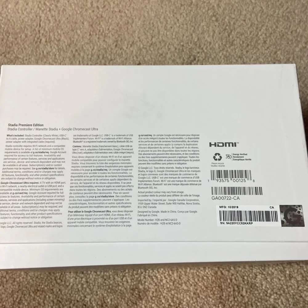 NEW - GOOGLE STADIA PREMIERE EDITION CONTROLLER